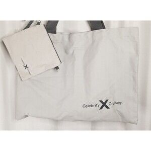 Celebrity Cruise Lines Tote Bag & Pouch Canvas Light Gray Eco-Friendly